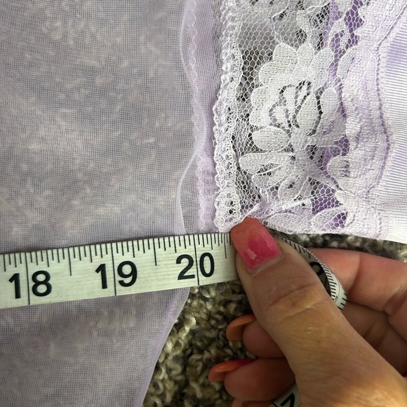 Shannon Lee NWOT Vintage Lavender Lace Sexy  Cover Up Vintage size Large - Picture 7 of 10